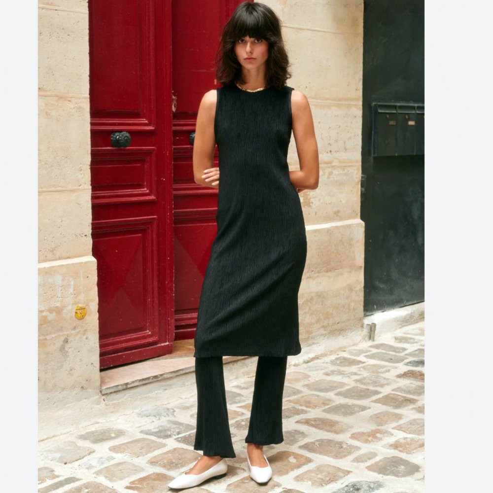 PIXIE MARKET Black Plisse Layered Top and Pant Set (Sold Out On Pixie Market)